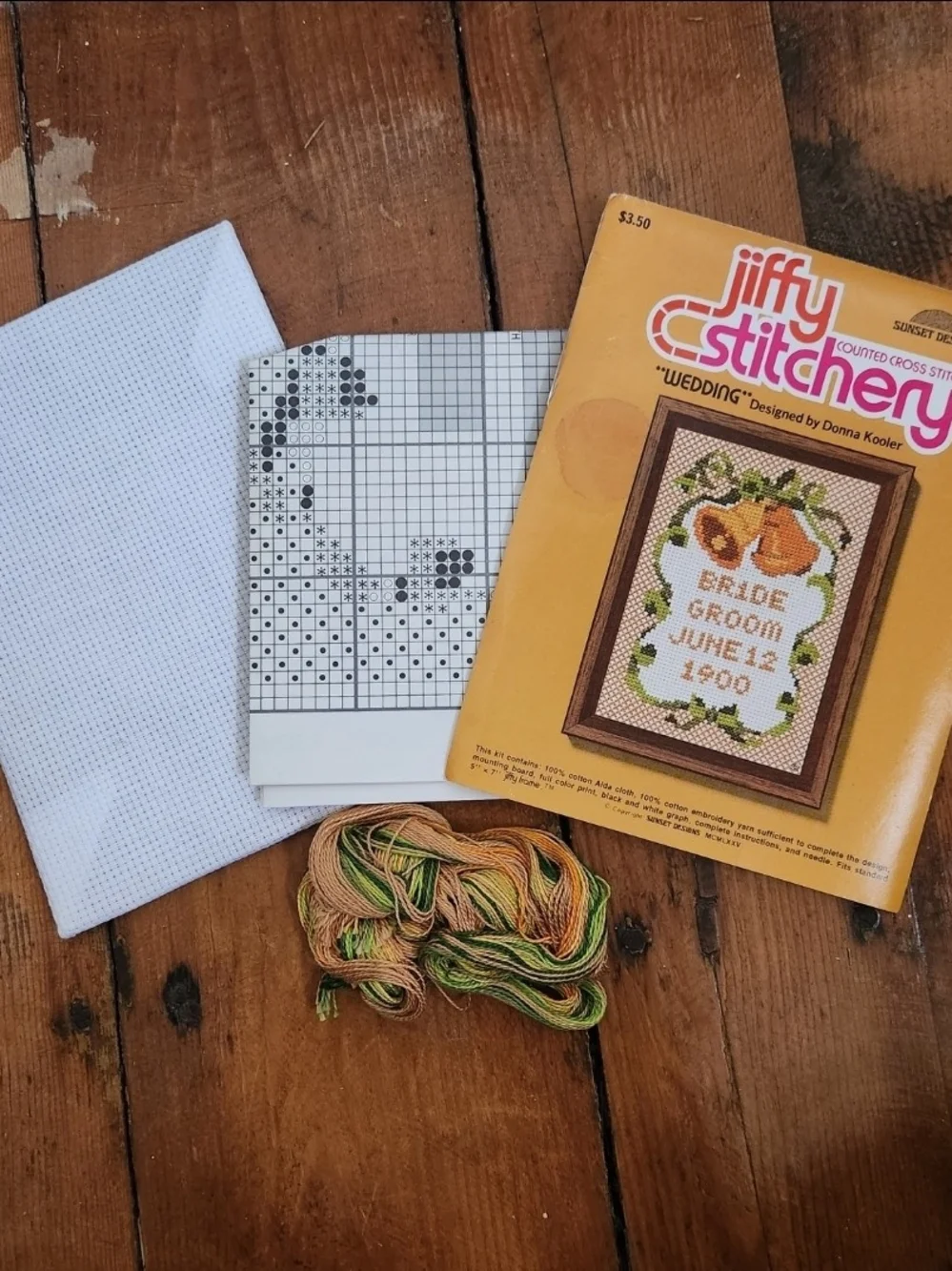 Jiffy Stitchery Wedding #910 Bride Groom Counted Cross Stitch Kit Vintage